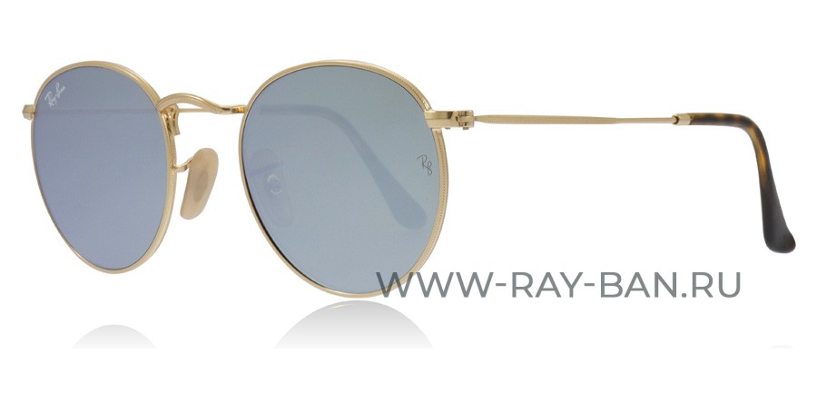 Ray Ban Round Metal Flat Lenses RB3447N 001/30